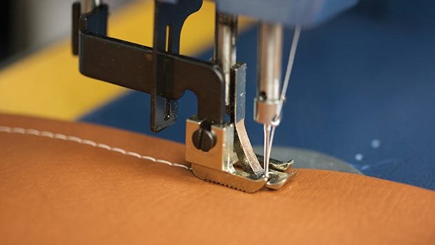 Sewing on upholstery material with Bonded Nylon