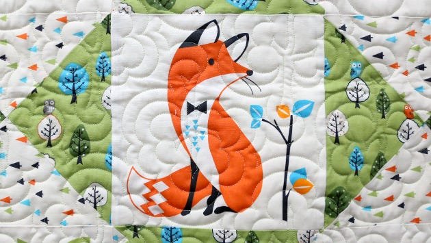 Quilt block quilted with OMNI thread