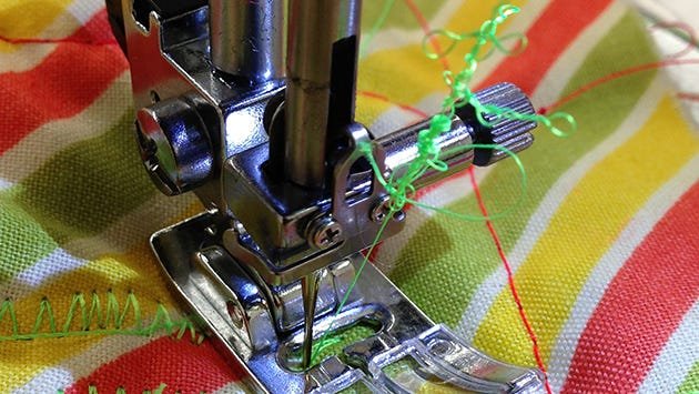 Thread can shred if too-small of a needle is used