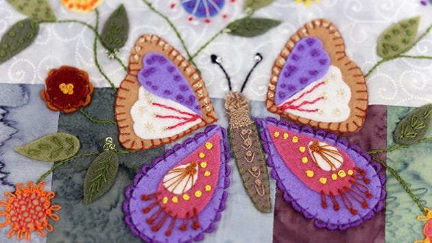 Butterfly Stitches: Hand Embroidery & Wool Appliqué Designs