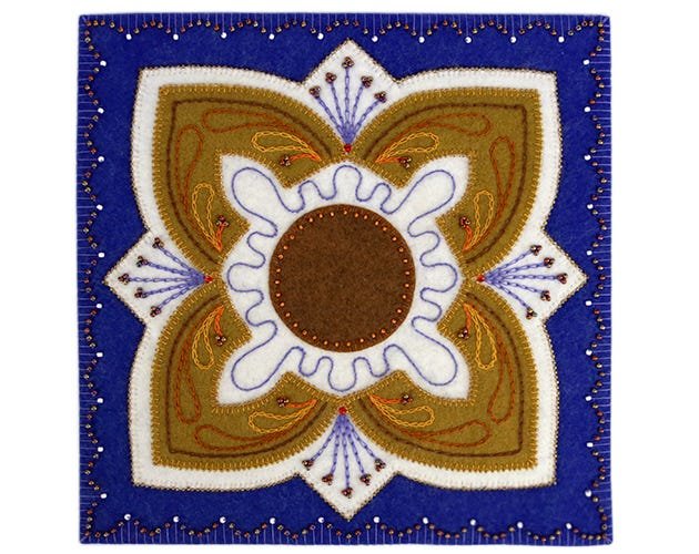 Blue wool applique