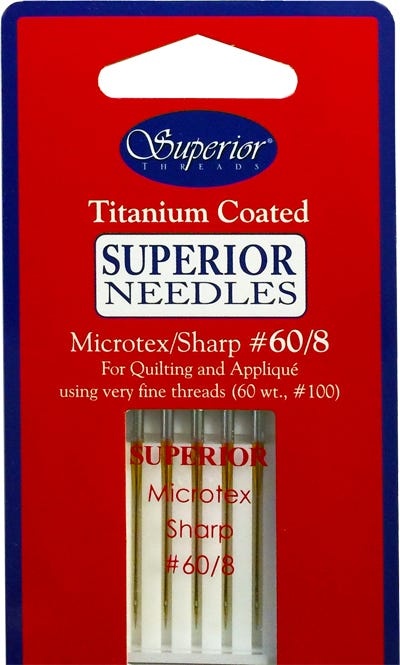 60/8 MicroTex Titanium-coated Needles