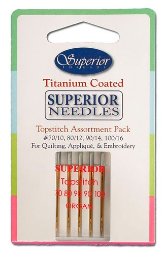100/16 Topstitch Titanium-coated Needles