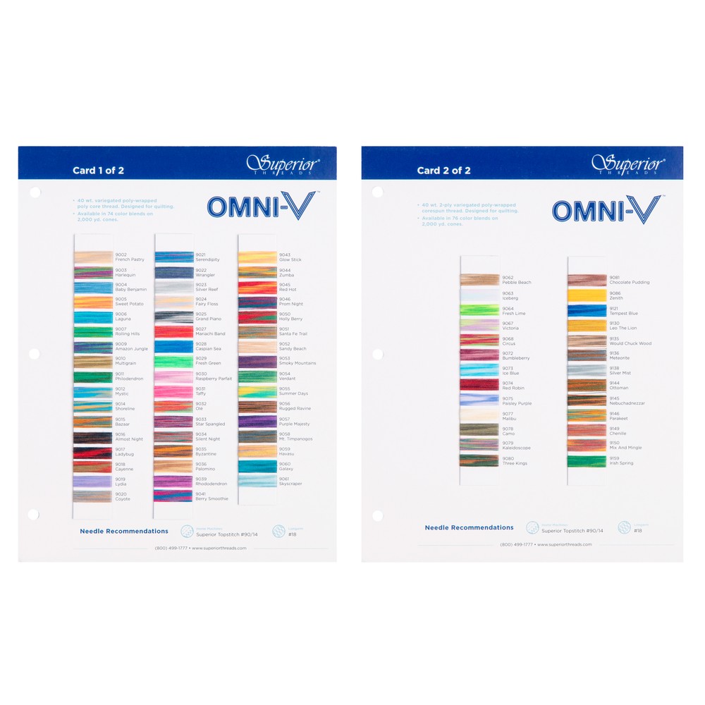 OMNI-V Color Card 1 for Polyester Threads