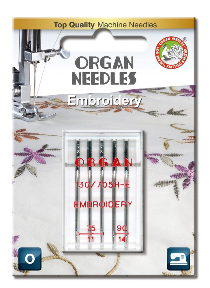 Organ Needles can be used for embroidery or domestic sewing machines.